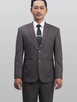 Bộ Suit Nâu Gân Vegoc Classic Fit TGS213
